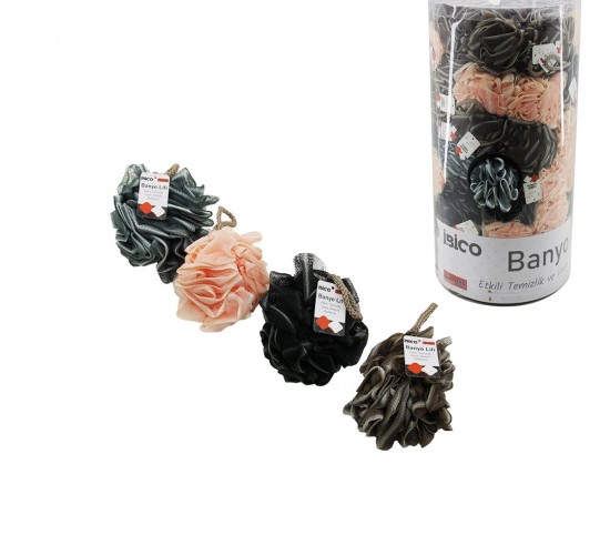 İBİCO İ21-089 ( RENKLİ TÜL ÖRGÜ ) BANYO LİFİ ( PVC STANDLI ) ( 50GR )*100X2