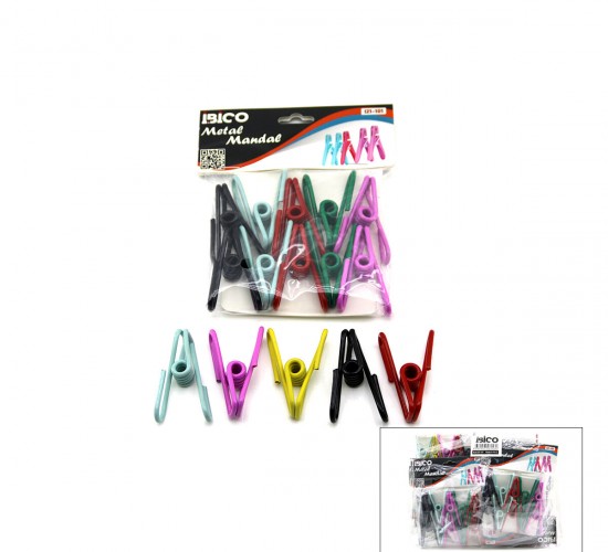 İBİCO İ21-101 ( 10PCS ) METAL MANDAL RENKLİ*12X16