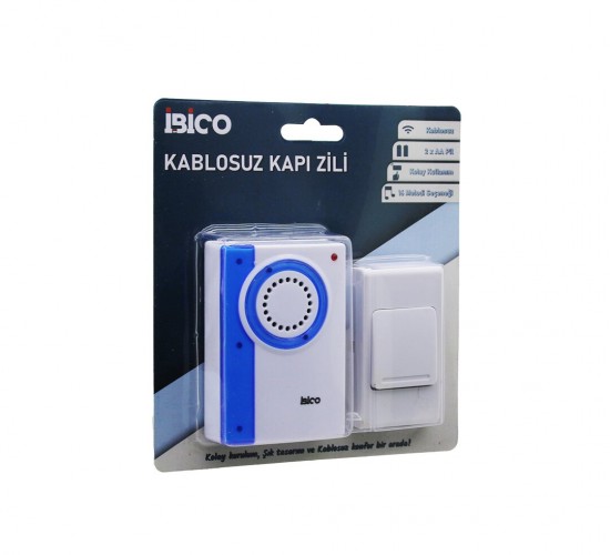 İBİCO İ11-014 ( WİRELES KABLOSUZ ) KAPI ZİLİ ( PİLLİ ) ( 16 FARKLI MELODİ ) ( 50MT ÇEKİM ALANI ) ( PİL = 2AA & DÜĞME = 23A )*50
