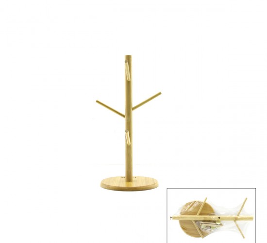 İBİCO İ22-318-319 ( MİX ALTLIK =YUVARLAK & KARE ) BARDAK & FİNCAN ASACAK ( BAMBU & AHŞAP ) 35CM*60