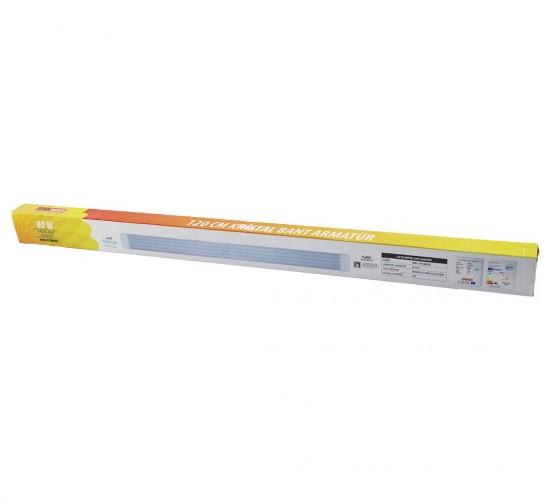 NİSALUCE EAMP-107 (2 PCS) (80W) (120CM) KRİSTAL BANT ARMATÜR (BEYAZ=6500K) (ALÜMİNYUM KAPAK) (IP20 & Y BAĞLANTI)*18