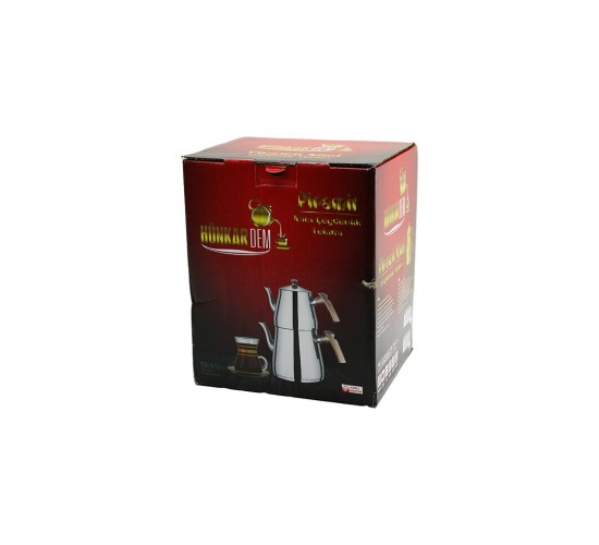 HÜNKARDEM PRAMİT ( MİNİ BOY ) ÇELİK ÇAYDANLIK SETİ & TAKIMI ( RENKLİ BAKALİT KULP ) ( ÜST DEMLİK: 0.9LT & ALT SULUK: 1.5LT ) ( KENDİNDEN SÜZGEÇLİ ) *8