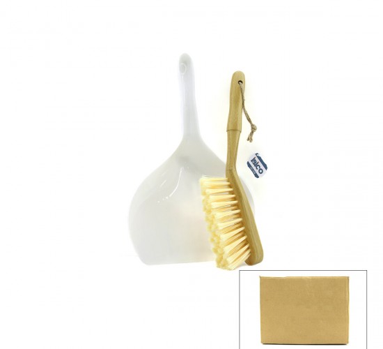 İBİCO İ21-124 ( 2PCS ) ( GENİŞ ) FARAŞLI & TEMİZLİK EL FIRÇA SETİ ( AHŞAP SAPLI & PLASTİK ) ( 33CMX22CM )*24X2