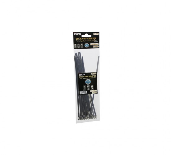 İBİCO İ13-110 ( 25PCS ) ( 4.6X200MM ) ( METAL ) CIRT KELEPÇE ( KABLO BAĞI ) ( PASLANMAZ ÇELİK )*24X20