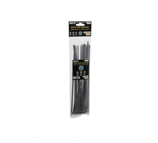 İBİCO İ13-111 ( 25PCS ) ( 4.6X250MM ) ( METAL ) CIRT KELEPÇE ( KABLO BAĞI ) ( PASLANMAZ ÇELİK )*24X16
