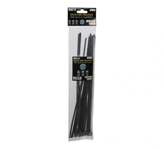 İBİCO İ13-112 ( 25PCS ) ( 4.6X300MM ) ( METAL ) CIRT KELEPÇE ( KABLO BAĞI ) ( PASLANMAZ ÇELİK )*24X16