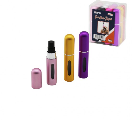 İBİCO İ15-066 ( MİNİ=CEP & ÇANTA BOY ) ( BOŞ ) SPREY PARFÜM ŞİŞESİ ( 5ML ) ( RENKLİ PLS. ) ( SEVİYE PENCERELİ )*12X120