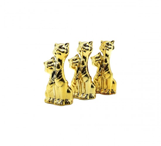 İBİCO İ12-142 ( ÇİFT KEDİ & BÜYÜK ) ( GOLD & SERAMİK ) BİBLO & DEKORATİF SÜS EŞYASI*12X12
