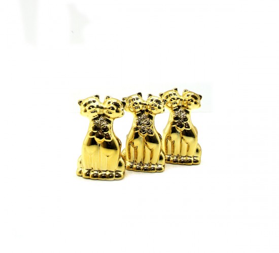 İBİCO İ12-144 ( ÇİFT KEDİ & ORTA ) ( GOLD & SERAMİK ) BİBLO & DEKORATİF SÜS EŞYASI*12X12