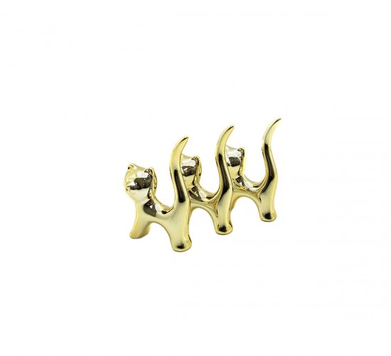 İBİCO İ12-155 ( KEDİ & KÜÇÜK ) ( GOLD & SERAMİK ) BİBLO & DEKORATİF SÜS EŞYASI*12X20