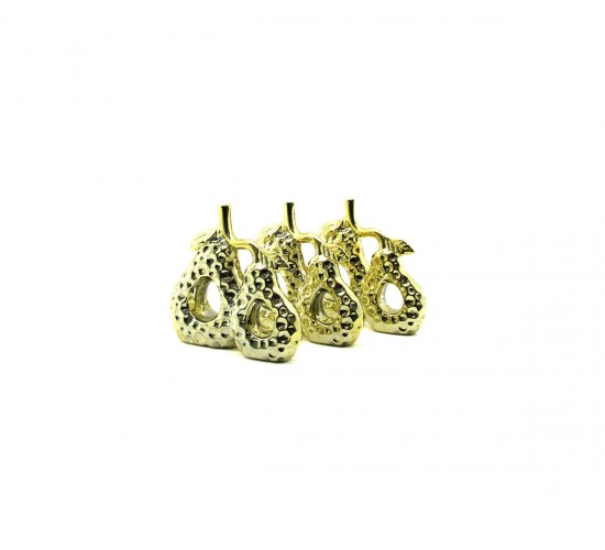 İBİCO İ12-164 ( ÇİFT ARMUT & ORTA ) ( GOLD & SERAMİK ) BİBLO & DEKORATİF SÜS EŞYASI*6X16