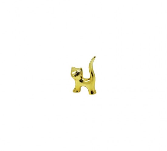 İBİCO İ12-184 ( KEDİ & KÜÇÜK ) ( GOLD & SERAMİK ) BİBLO & DEKORATİF SÜS EŞYASI*12X30