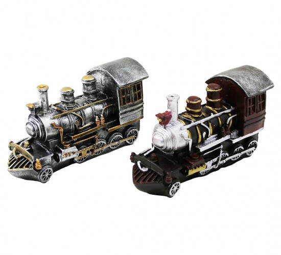 İBİCO İ12-206-A ( TREN ) VİNTAGE DEKORATİF BİBLO & KUMBARA RENKLİ ( 20X12X8CM ) ( REÇİNE )*48
