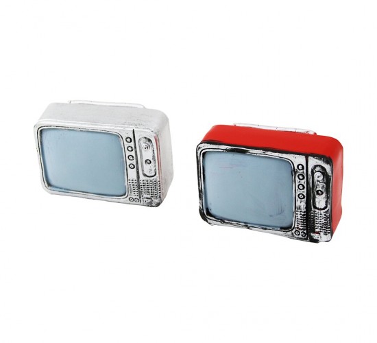 İBİCO İ12-219-B ( TELEVİZYON ) VİNTAGE DEKORATİF BİBLO & RENKLİ ( 9X6CM ) ( REÇİNE )*120