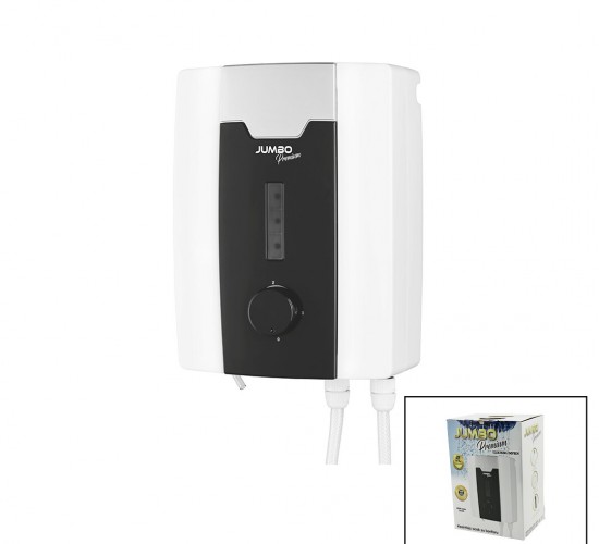 JUMBO PREMİUM ( BEYAZ ) SU ISITICI ELEKTRİKLİ ŞOFBEN ( DUŞ BAŞLIK )( 7 EMNİYET TERMOSTAT )( 3 KADEMELİ ) (8000W)*6