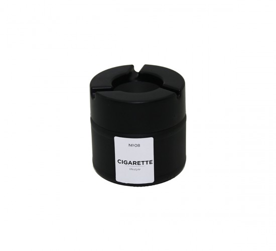 QLUX C-00567 ( 300CC ) ( SİYAH CAM ) KÜLLÜK ( SİYAH PLASTİK KAPAK ) ( NO-08 CIGARETTE & KÜL TABLASI )*24=K
