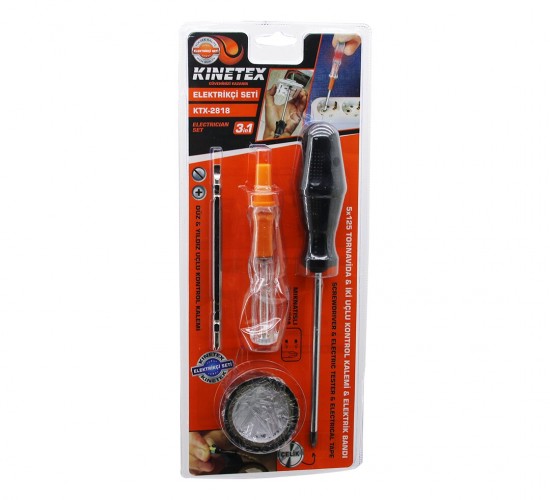 KINETEX KTX-2818 ( 4PCS ) TORNAVİDA & ÇOK AMAÇLI SET ( TORNAVİDA & KONTROL KALEM &  2İN1 UÇ & ELEKTRİK BANT)*52