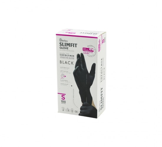 REFLEX SLİMFİT GLOVE KOD-033 ( S ) ( SİYAH ) ( PUDRASIZ ) MUAYENE ELDİVEN 100LÜ*1X20