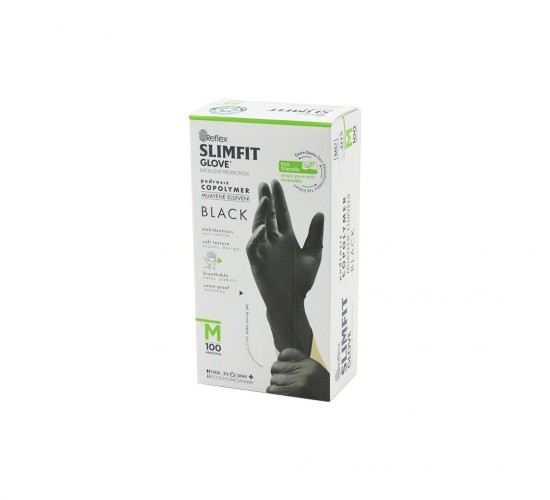 REFLEX SLİMFİT GLOVE KOD-032 ( M ) ( SİYAH ) ( PUDRASIZ ) MUAYENE ELDİVEN 100LÜ*1X20