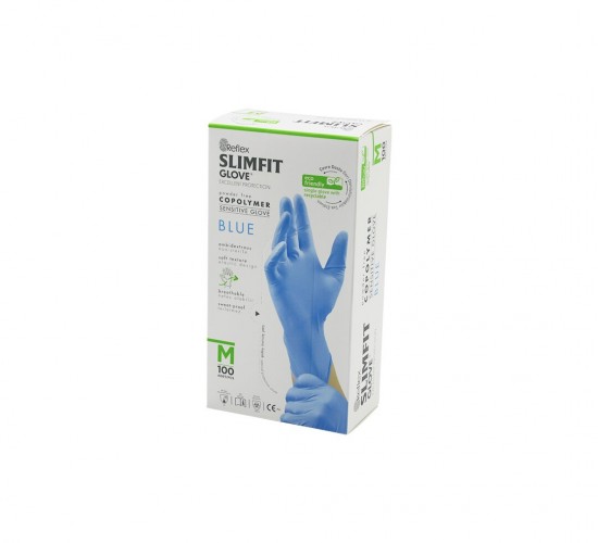 REFLEX SLİMFİT GLOVE KOD-026 ( M ) ( MAVİ ) ( PUDRASIZ ) MUAYENE ELDİVEN 100LÜ*1X20