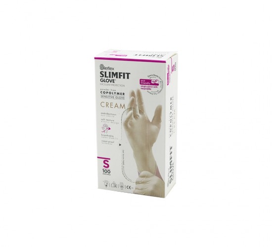 REFLEX SLİMFİT GLOVE KOD-030 ( S ) ( KREM ) ( PUDRASIZ ) MUAYENE ELDİVEN 100LÜ*1X20