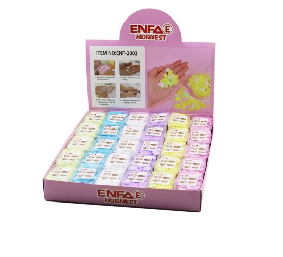 ENFA HORNEST ENF-2003 SEVİMLİ SABUNLAR (MİNİ=1.2-1.5CM) (SEYAHAT & PİKNİK & OKULDA) (160PCS ± 10) (MİX:KALP& YVRLK&ÇİÇEK)*60X12