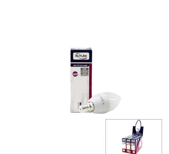 ELİTLED EL-08-Y1 ( 6W=43W ) ( E14 ) ( MUM TİPİ ) (BEYAZ) LED AMPUL LAMBA (600 LÜMEN) (6500K) (15.000 SAAT ÖMÜR) (PVC GÖVDE)*15X7