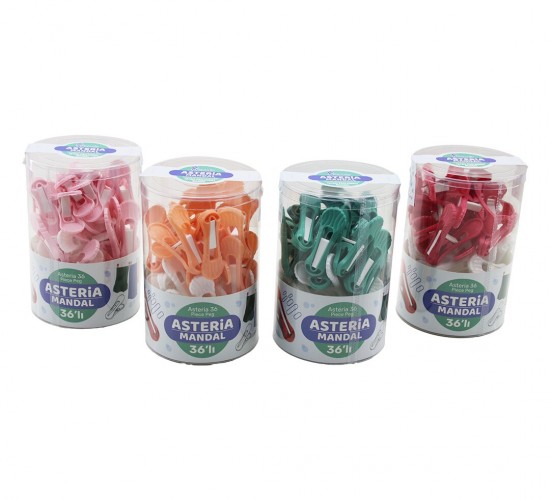 PAMİR PMR-023 ASTERİA PMR-023 ( 36PCS ) ( YAYSIZ ) PLASTİK RENKLİ MANDAL KUTULU*32