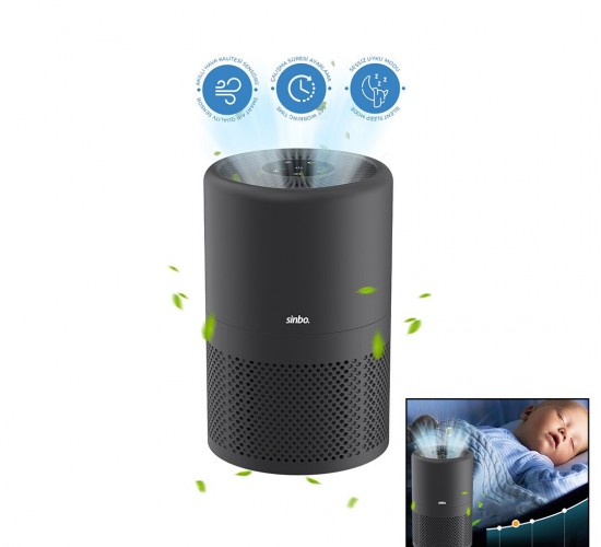 SİNBO SAP-5507 ( GRİ ) HAVA TEMİZLEME CİHAZI ( OTOMATİK FAN ) ( 3 KADEME FİLTRELEME ) ( LED AYDINLATMA ) ( SESSİZ UYKU MOD )*2