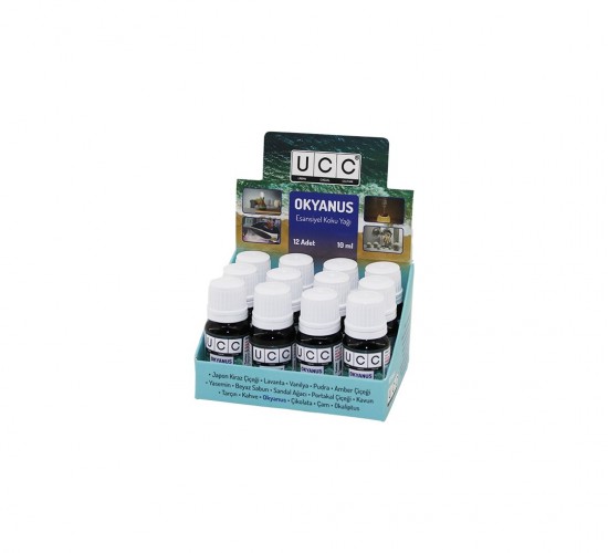 UCC ESANSİYEL KOKU YAĞI ( OKYANUS ) ( BUHARDANLIK & ÇAMAŞIR MAKİNE & ÜTÜ VB. KULLANIM ) ( 10ML )*12X42
