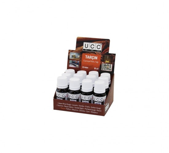 UCC ESANSİYEL KOKU YAĞI ( TARÇIN ) ( BUHARDANLIK & ÇAMAŞIR MAKİNE & ÜTÜ VB. KULLANIM ) ( 10ML )*12X42