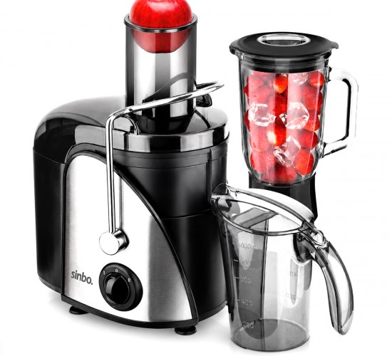 SİNBO SJ-3195 KATI MEYVE & SEBZE SIKACAK BLENDER SET ( 600W) ( 1000ML MEYVE SUYU HAZNESİ ) ( 2N1 )*2
