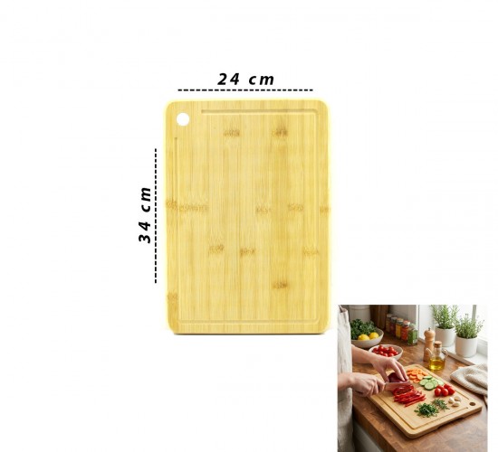 İBİCO İ22-396 ( 24X34X1.8CM ) ( AHŞAP BAMBU ) KESİM PANOSU & KESME TAHTASI*30