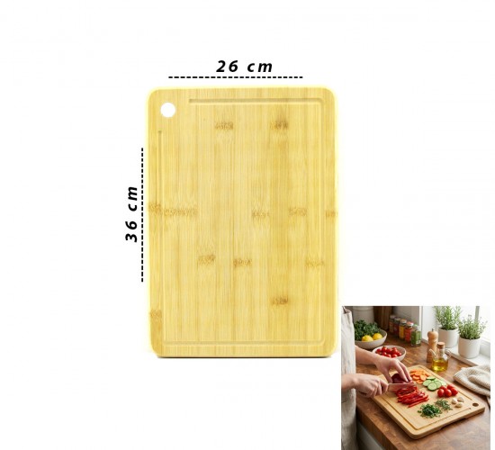 İBİCO İ22-397 ( 26X36X1.8CM ) ( AHŞAP BAMBU ) KESİM PANOSU & KESME TAHTASI*20