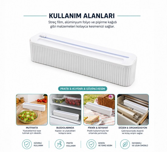İBİCO İ22-435 ( PLASTİK ) FOLYO & STREÇLİK FİLM KESİCİ ( 35CM ) ( PRATİK KESME APARATLI ) ( MANYETİK SABİTLEME )*60