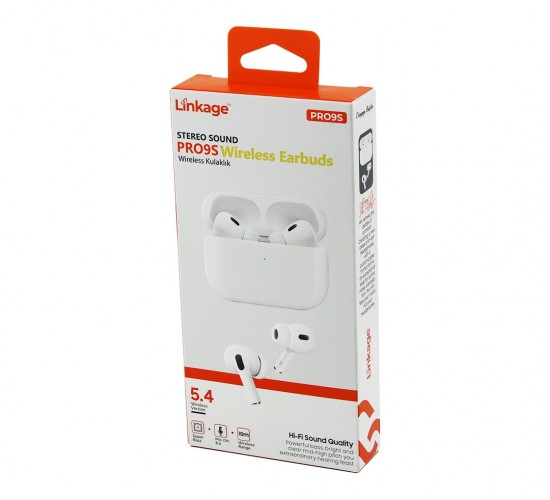 LİNKAGE PRO-9S BLUETOOTH & WIRELESS KABLOSUZ KULAKLIK ( BT-5.4 ) ( KULAK İÇİ = SİLİKONLU ) ( 10MT KAPASİTE )*10X10