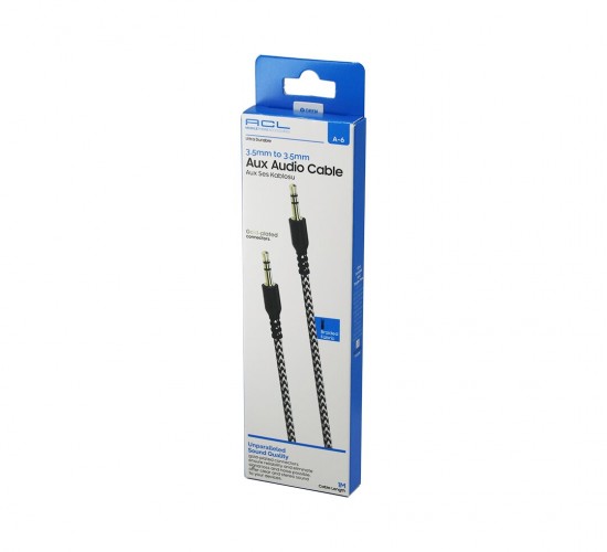 ACL A-6 AUX SES ÖRGÜLÜ KABLO ( 1MT ) ( 3.5MM TO 3.5MM )*20X30