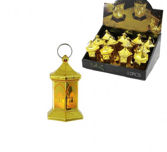 LED FLAMELESS CANDLE KRD-7938 ( ORTA ) ( ALTIGEN KUBBE ) RAMAZAN LED IŞIK*12X40