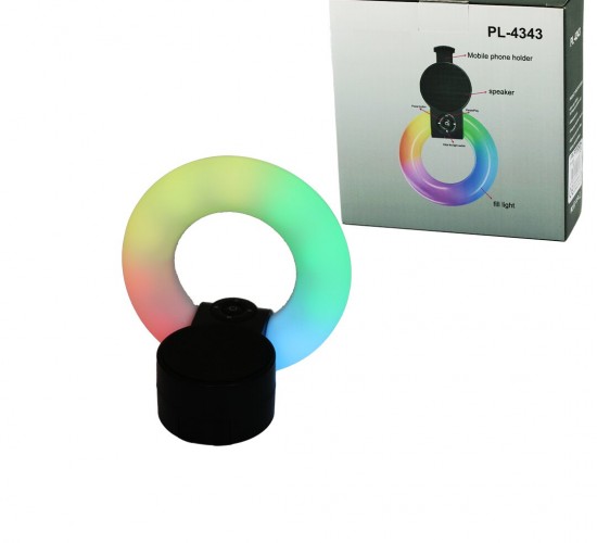 PLATOON PL-4343 (YUVARLAK HALKA & PLASTİK GÖVDE) BLUETOOTH WİRELESS (MİNİ) HOPARLÖR SPEAKER (USB ŞARJLI & IŞIKLI) (TELFON TUTUCU) 5W*60