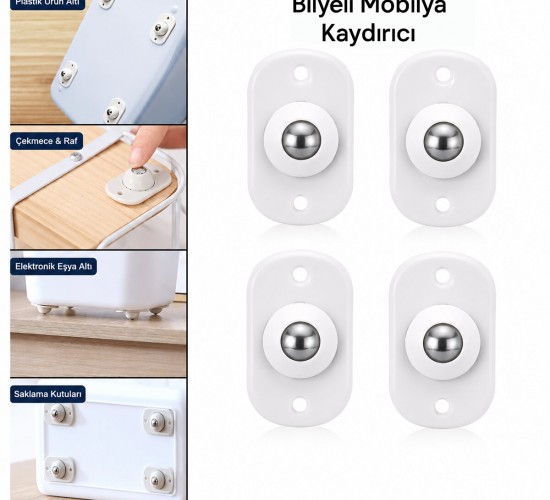 İBİCO İ13-141 ( KARTELALI ) ( 4PCS ) ( TEK BİLYA TEKERLEKLİ ) MOBİLYA EŞYA TAŞIMA APARATI ( 360° ) ( 8KG TAŞIMA KAPASİTE )*20X20