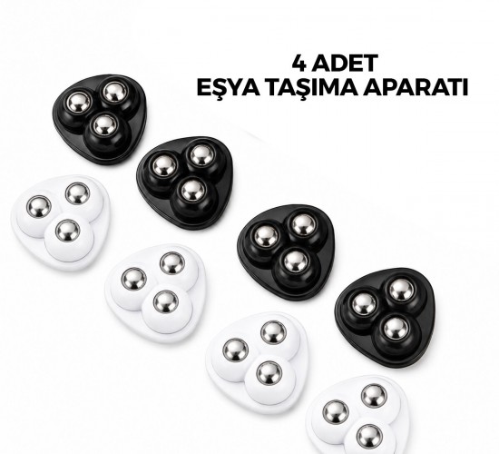 İBİCO İ13-142  ( 4PCS ) ( TEK BİLYA TEKERLEKLİ ) ( POŞETLİ ) MOBİLYA EŞYA TAŞIMA APARATI ( 360° )*20X20