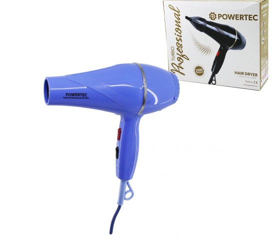 POWERTEC TR-501 ( MAVİ ) SAÇ KURUTMA & FÖN MAKİNESİ 2500W PERFORMANS*12