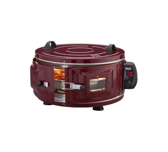 AKEL AF-007 EKONOMİK YUVARLAK DAVUL FIRIN ( 1100W & 46CM ) ( ALÜMİNYUM TEPSİ ) ( ÖN GÖZETLEME CAMI )*1