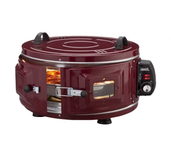 AKEL AF-008B GROSS YUVARLAK DAVUL FIRIN STANDART ( AYARLANABİLİR TERMOSTAT = 50°C-320°C )( 1300W & 53CM )( ALÜMİNYUM TEPSİ )( ÖN GÖZETLEME CAMI )*1