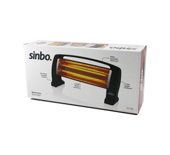 SİNBO SFH-3399 ( MASA ALTI ) ELEKTRİKLİ ISITICI SOBA ( DEVRİLME EMNİYET & 2 TÜPLÜ ) ( 2X500W )*4=K
