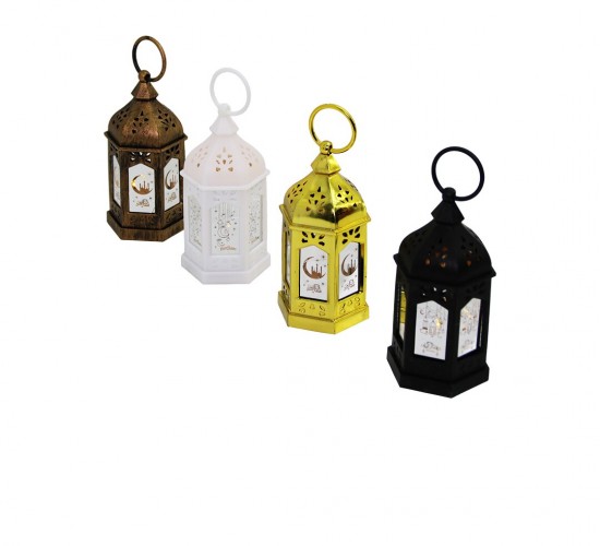 FASHION DESING LED LANTERM SDR-LM-005 ( ORTA ) ( ALTIGEN KUBBE ) ( PİLLİ ) RAMAZAN LED IŞIK ( MİX RENKLİ & PLASTİK )*12X30