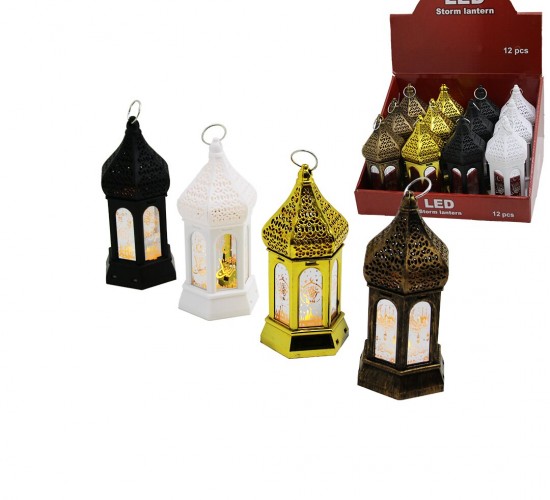 LED STORM LANTERN SDR-LM-003 ( BÜYÜK ) ALTIGEN KAPALI KUBBE ( PİLLİ ) RAMAZAN LED IŞIK ( MİX RENKLİ & PLASTİK )*12X24