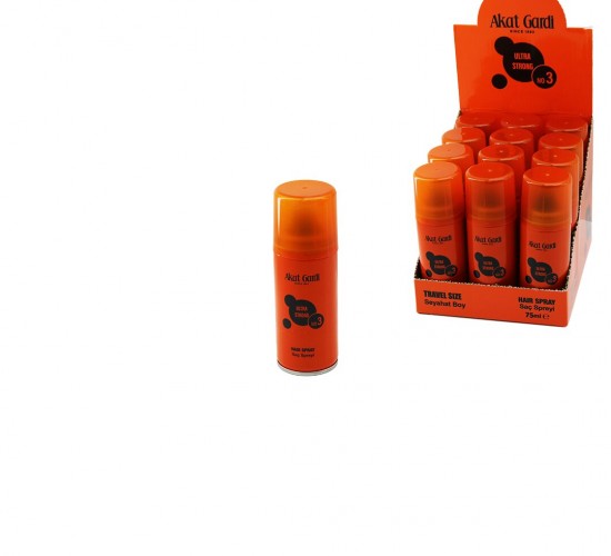 AKAT GARDİ SAÇ SPREYİ ( ULTRA STRONG & TURUNCU ) SAÇ SPREYİ ( 75ML ) ( NO:3 ) ( SEYAHAT BOY )*12=K