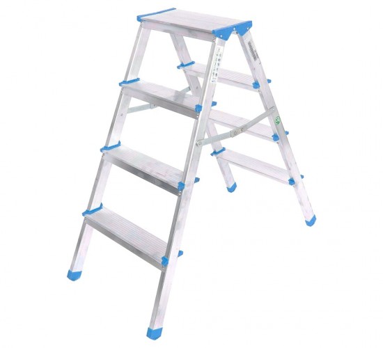 111 YÜZONBİR ( 4+4 ) ( ÇİFT BASAMAKLI ) ALÜMİNYUM METAL MERDİVEN ( YÜKSEKLİK = 92CM BAŞ GENİŞLİK = 8CM )*1