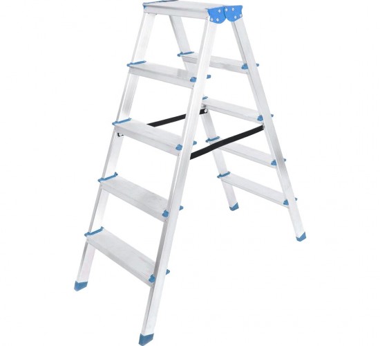 111 YÜZONBİR ( 5+5 ) ( ÇİFT BASAMAKLI ) ALÜMİNYUM METAL MERDİVEN ( YÜKSEKLİK = 115CM BAŞ GENİŞLİK = 8CM )*1